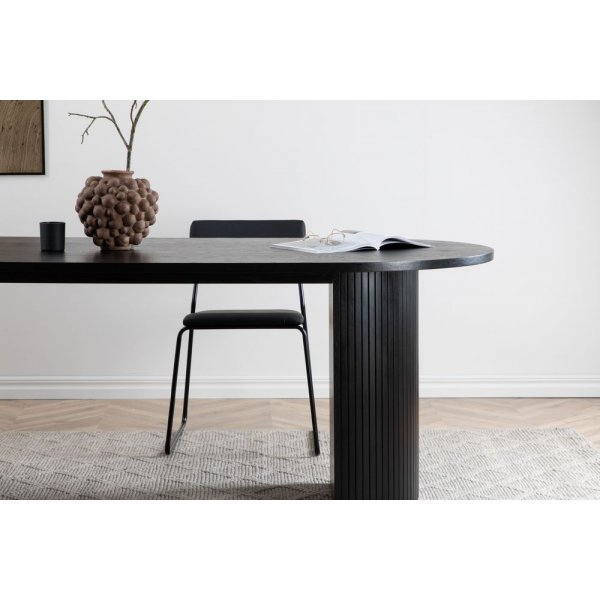 Eettafel 200x90 cm zwart gebeitst - Bianca Eettafel 200x90 cm zwart gebeitst - Bianca