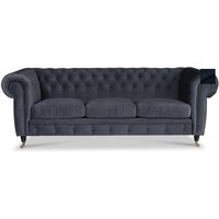 Chesterfield Sheffield 3-sits soffa - Mörkblå sammet Chesterfield Sheffield 3-sits soffa - Mörkblå sammet
