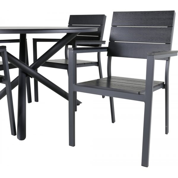 Alma utematgrupp med 4 st Levels stolar - Svart