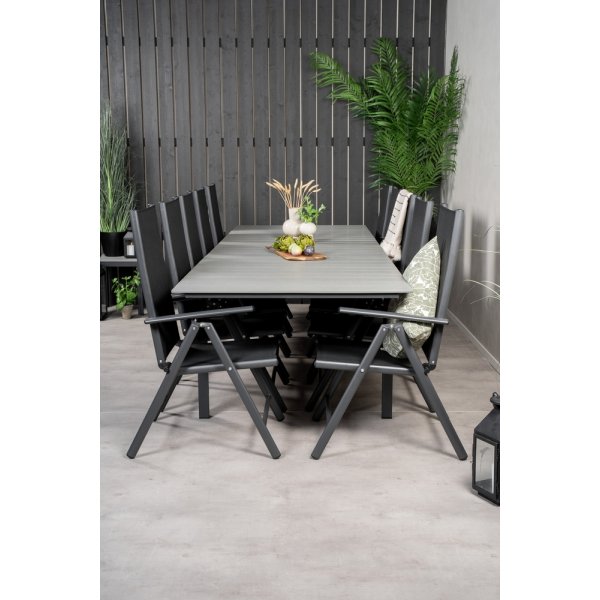 Levels utematgrupp med 10 st Break stolar - Svart/Grå Levels utematgrupp med 10 st Break stolar - Svart/Grå