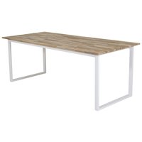 Matbord Regald 200 cm - Vit / Ljus teak Matbord Regald 200 cm - Vit / Ljus teak
