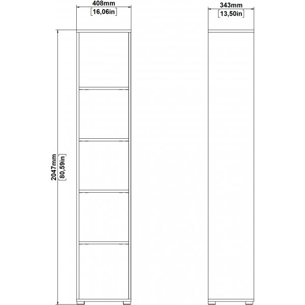 Sign hörnbokhylla - Mattgrå/hickory Sign hörnbokhylla - Mattgrå/hickory