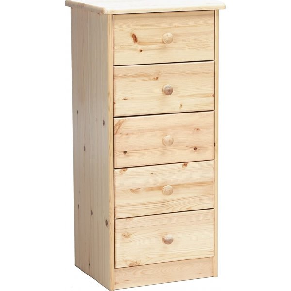 Mario smal byr med 5 ldor - Lackad furu