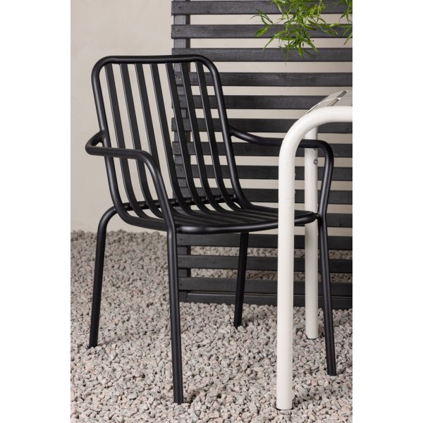 Borneo utematgrupp med 2 st Peking stolar - Beige/Svart Borneo utematgrupp med 2 st Peking stolar - Beige/Svart