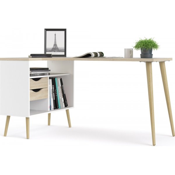 Bureau Oslo 145 x 81 cm - Blanc/chne