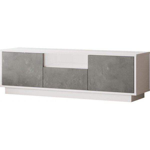 Luvio TV-bänk 3 - Silver/vit Luvio TV-bänk 3 - Silver/vit