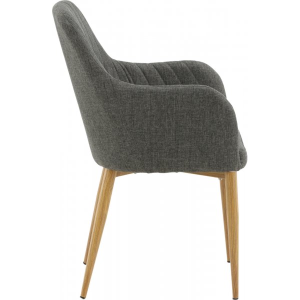 Fauteuil Paolo - Gris foncé/chêne Fauteuil Paolo - Gris foncé/chêne