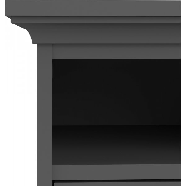 Paris smal nachtkastje met 2 lades en 1 open vak - Grijs