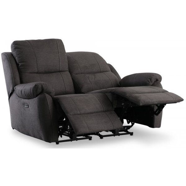 Reclinersoffa 2-sits elektrisk i antracit microfibertyg + Textilrengöring för möbler Reclinersoffa 2-sits elektrisk i antracit microfibertyg + Textilrengöring för möbler