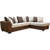 Delux soffa med öppet avslut höger - Brun/Beige/Vintage Delux soffa med öppet avslut höger - Brun/Beige/Vintage