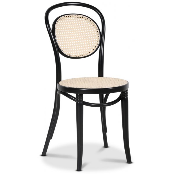 No 10 matstol med rottingsits och -rygg - Svart No 10 matstol med rottingsits och -rygg - Svart