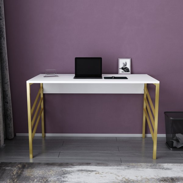 Josephine skrivbord 120 x 60 cm - Guld/vit Josephine skrivbord 120 x 60 cm - Guld/vit