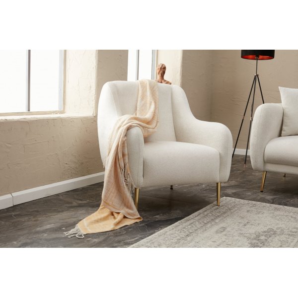 Simena fåtölj - Gräddvit/guld Simena fåtölj - Gräddvit/guld