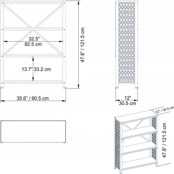 Shenna bokhylla - Vit/svart Shenna bokhylla - Vit/svart