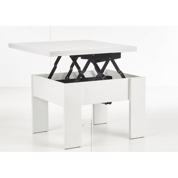 Table basse relevable et abaissante Serafin 80-160 x 80 cm - Blanc Table basse relevable et abaissante Serafin 80-160 x 80 cm - Blanc