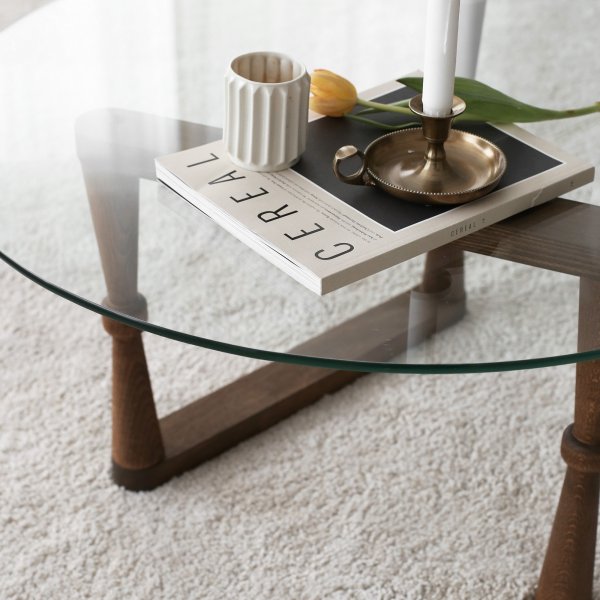 Table basse Yuvarlak 80 cm - Noyer