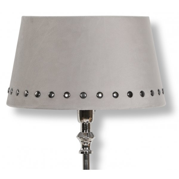 Velvet lampskrm med nitar 33 cm - Beige / Rkfrgat