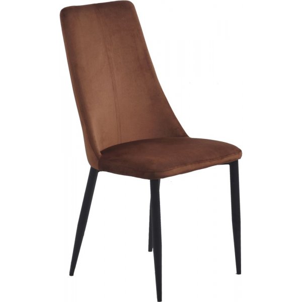 Chaise de salle à manger Eli - Velours couleur rouille Chaise de salle à manger Eli - Velours couleur rouille