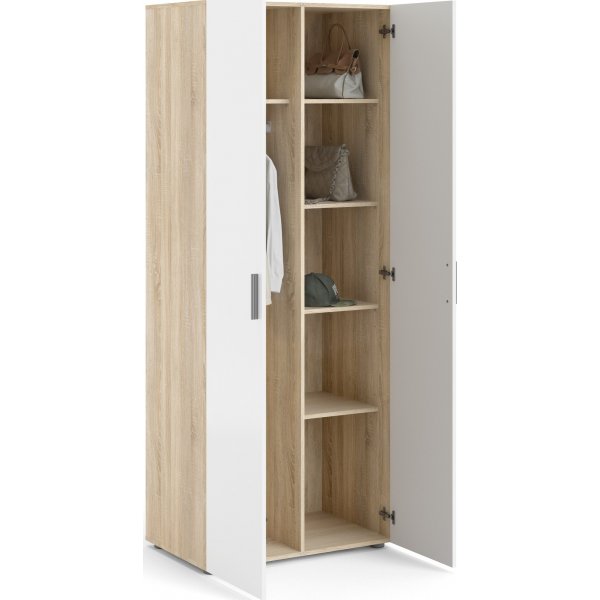 Armoire Pepe avec 2 portes - Chne/blanc