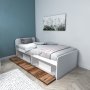 Newra enkelsng 190 x 90 cm - Ljus valnt/vit