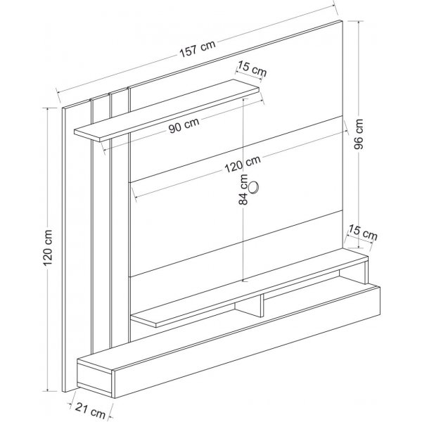 Lawrance TV-bänk - Fume/Ek Lawrance TV-bänk - Fume/Ek