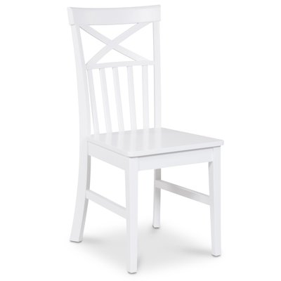 Mellby vit stol med kryss i ryggen