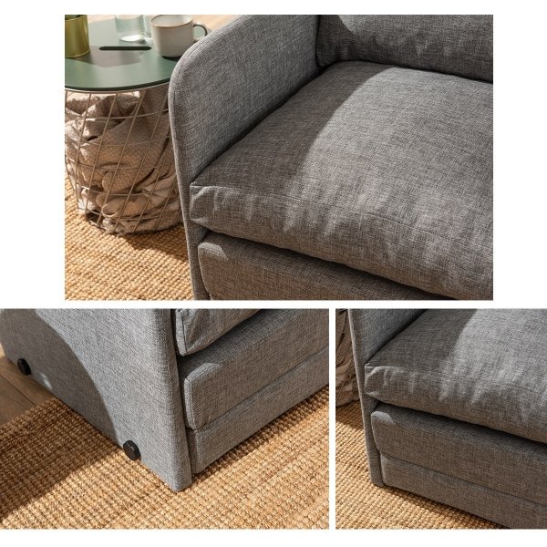 Canapé convertible Saga - Gris clair Canapé convertible Saga - Gris clair