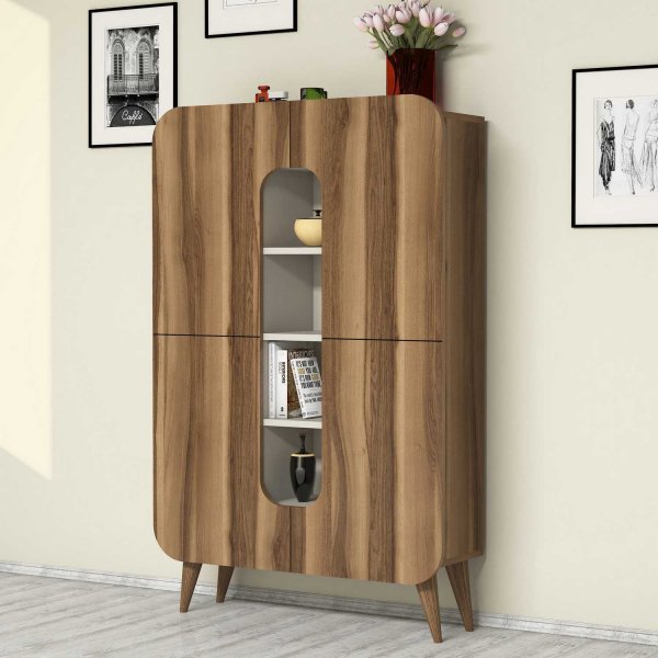 Armoire Mine - Noyer/blanc crme