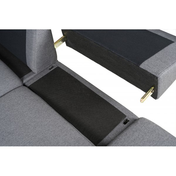 Soffa grå med öppet avslut 244 cm + Textilrengöring för möbler Soffa grå med öppet avslut 244 cm + Textilrengöring för möbler