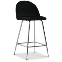 Art Velvet barstol - Svart sammet / Krom Art Velvet barstol - Svart sammet / Krom