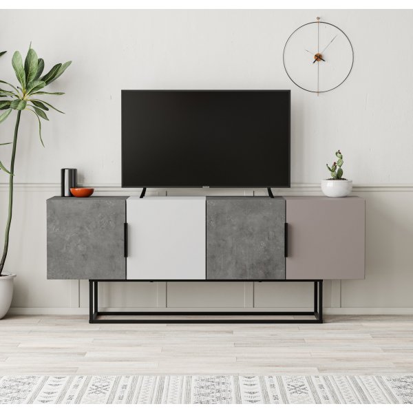Tontini TV-bänk - Grå/vit/mocha Tontini TV-bänk - Grå/vit/mocha