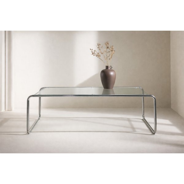 Soffbord Saturnus 120x60 cm - silver krom/glas Soffbord Saturnus 120x60 cm - silver krom/glas