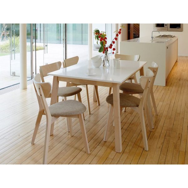 Matbord Madera 140-180 cm - Ljus ek/vit