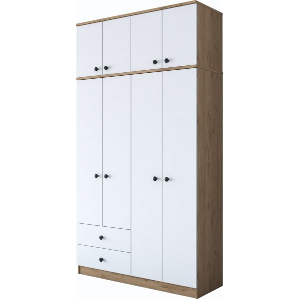 Armoire Mendy 120 cm - Noyer/blanc Armoire Mendy 120 cm - Noyer/blanc