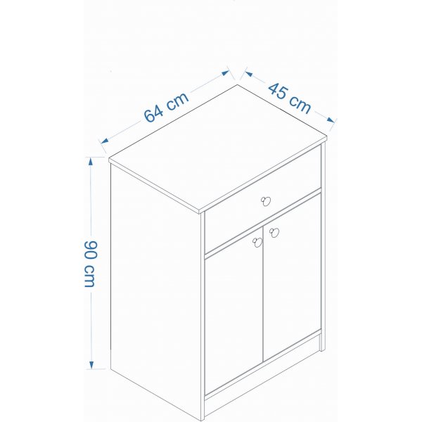 Cucina skåp 64 x 45 x 90 cm - Vit/furu Cucina skåp 64 x 45 x 90 cm - Vit/furu