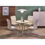 Matbord runt 90 cm beige travertin