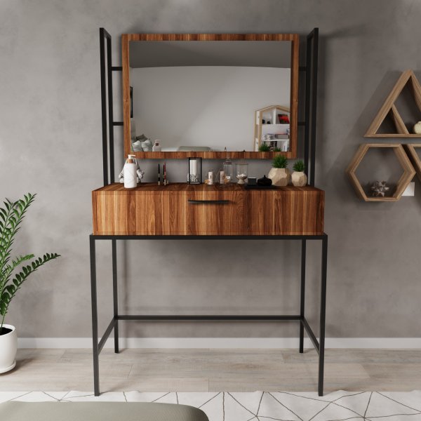 Contempo sminkbord 120 x 40 cm - Valnöt Contempo sminkbord 120 x 40 cm - Valnöt