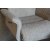 Fauteuil Hagn avec repose-pieds en tissu peluche aspect peau de mouton - Beige / Chaux / Chrome