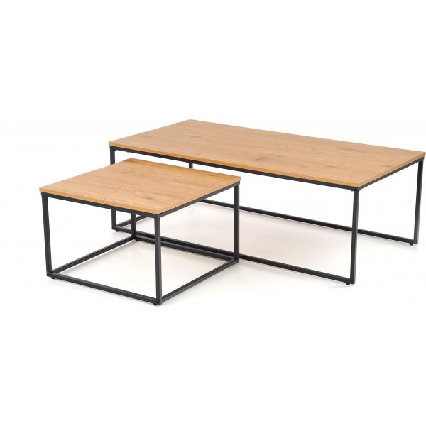 Table basse Palin 55x60 | 120x55 cm - Chne/noir