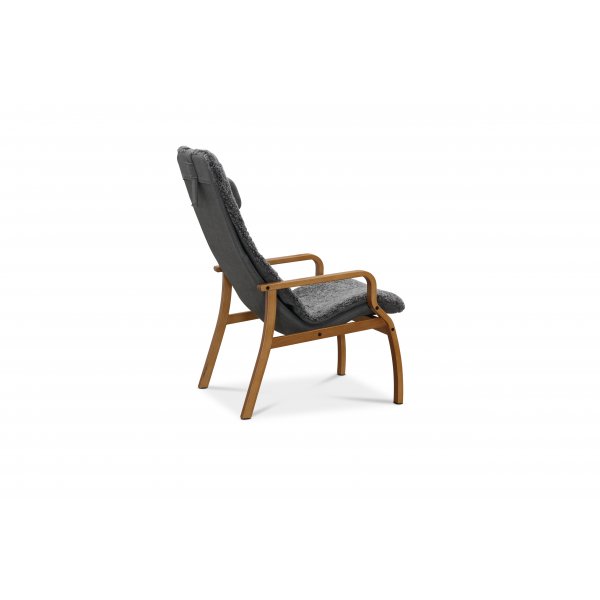 Ftlj med fotpall frskinn ek/gr - Frank