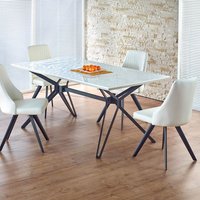 Berta matbord förlängningsbart 160-200 cm - Vit/svart Berta matbord förlängningsbart 160-200 cm - Vit/svart