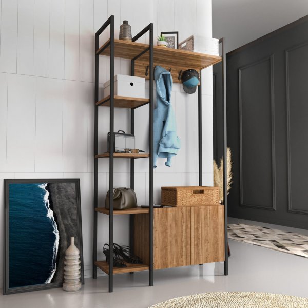 Meuble d\\\'entrée Doga - Noyer/noir Meuble d\\\'entrée Doga - Noyer/noir