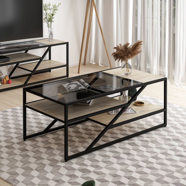 Table basse Lora 120 x 45 cm - Noir Table basse Lora 120 x 45 cm - Noir