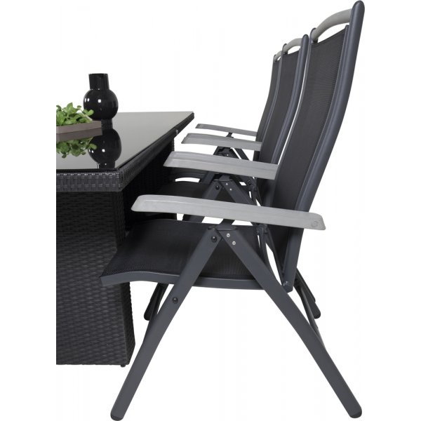 Padova utematgrupp med 6 st Albany stolar - Svart