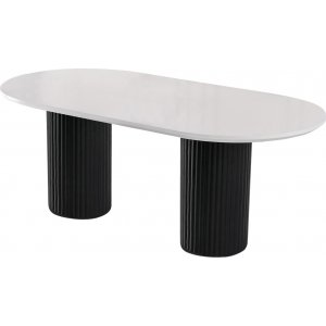 Lisen matbord 200 x 100 cm - Vit/svart - Runda matbord, Matbord, Bord