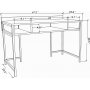 Alma skrivbord 120 x 60 cm - Svart/mrkgr