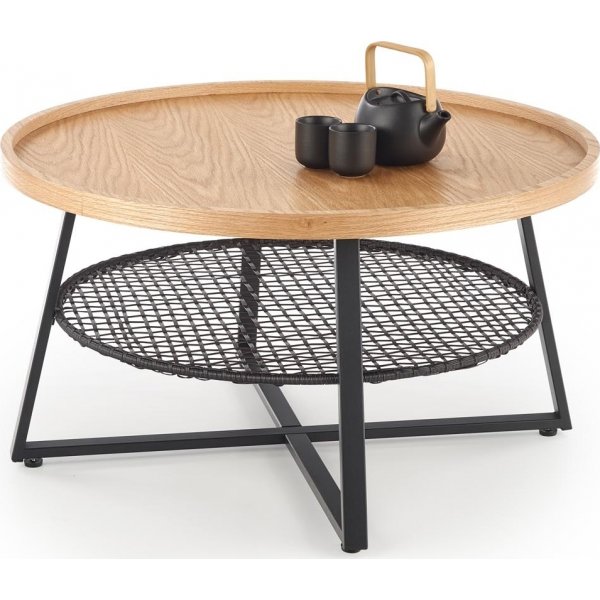 Table basse Valentin Ø80 cm - Chêne/noir Table basse Valentin Ø80 cm - Chêne/noir