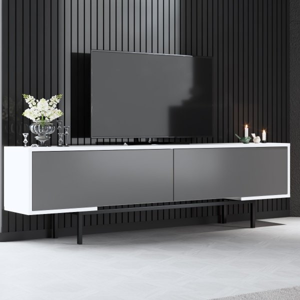 Meuble TV Force - Anthracite/blanc/noir Meuble TV Force - Anthracite/blanc/noir