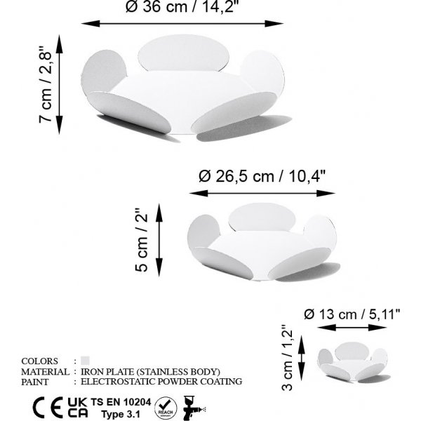 Rodos dekorationsfat - Vit Rodos dekorationsfat - Vit