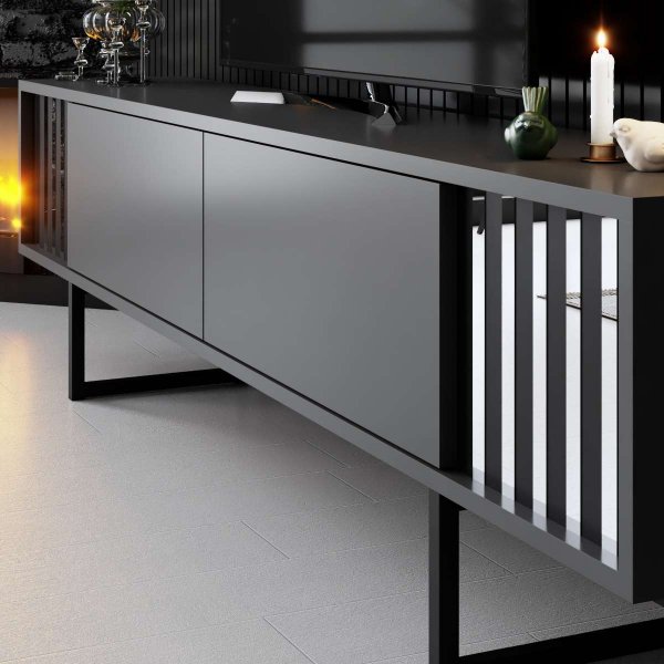 Erki TV-bnk - Antracit/svart